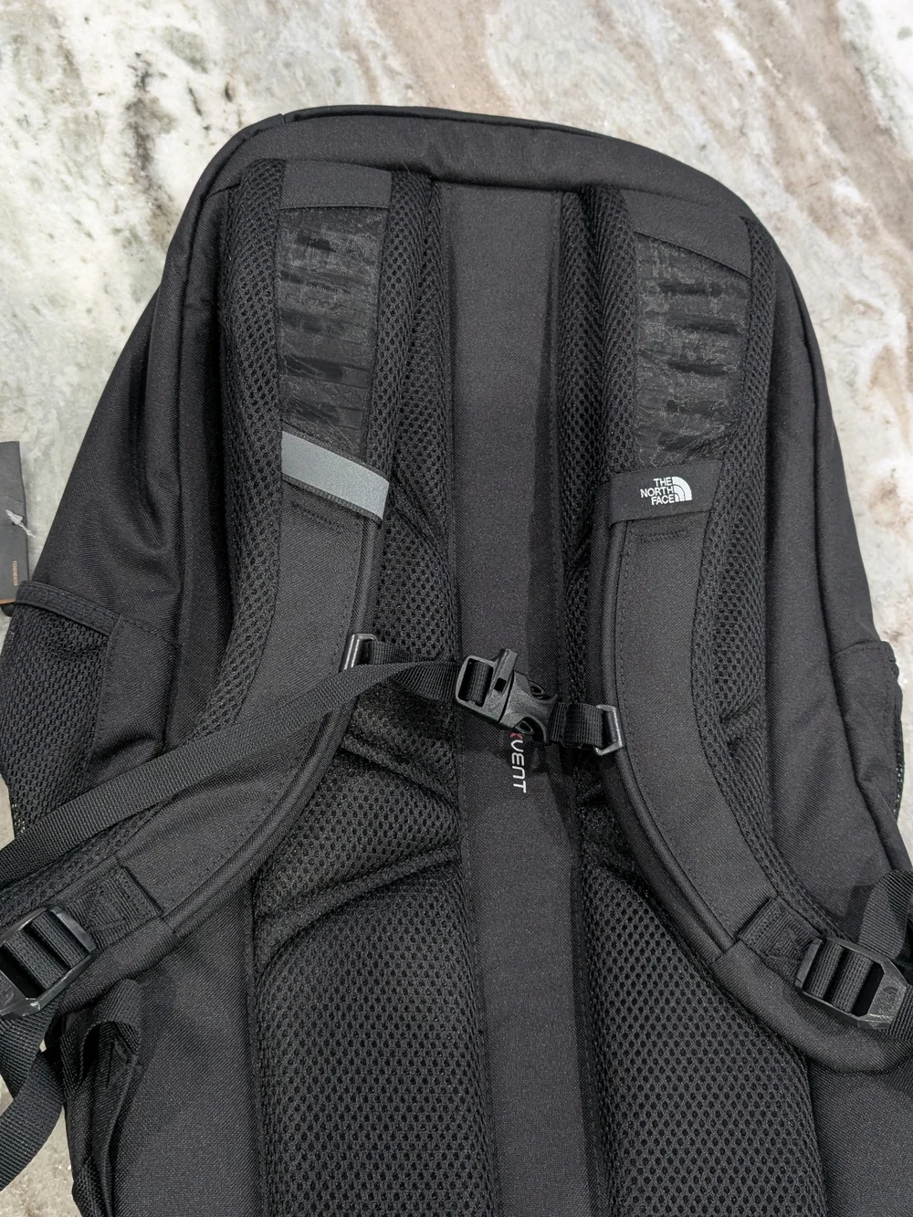 The North Face Jester Backpack in Black with White Logo